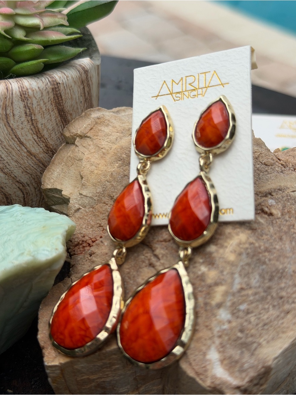 NWT Rare AMRITA SINGH Earrings - Stunning Worn on the Red Carpet - Boho Earrings